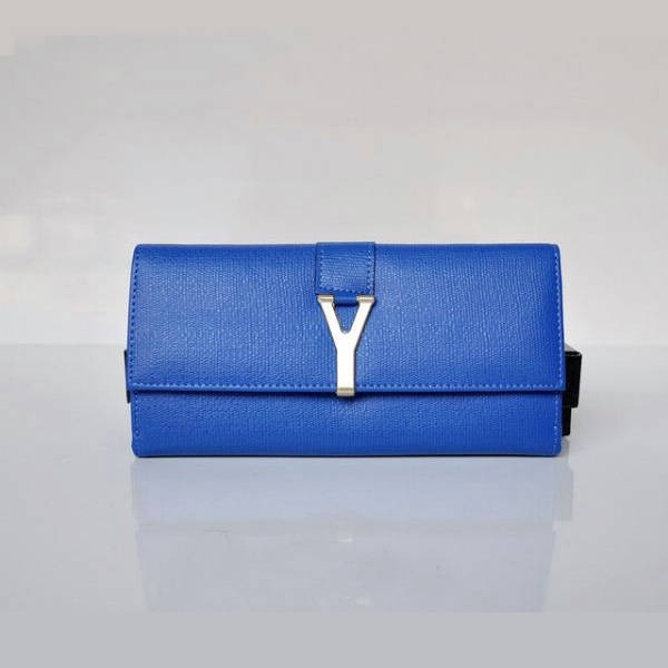 241175 Yves Saint Laurent Y Grande Linea Flap Portafoglio 241175 Blu